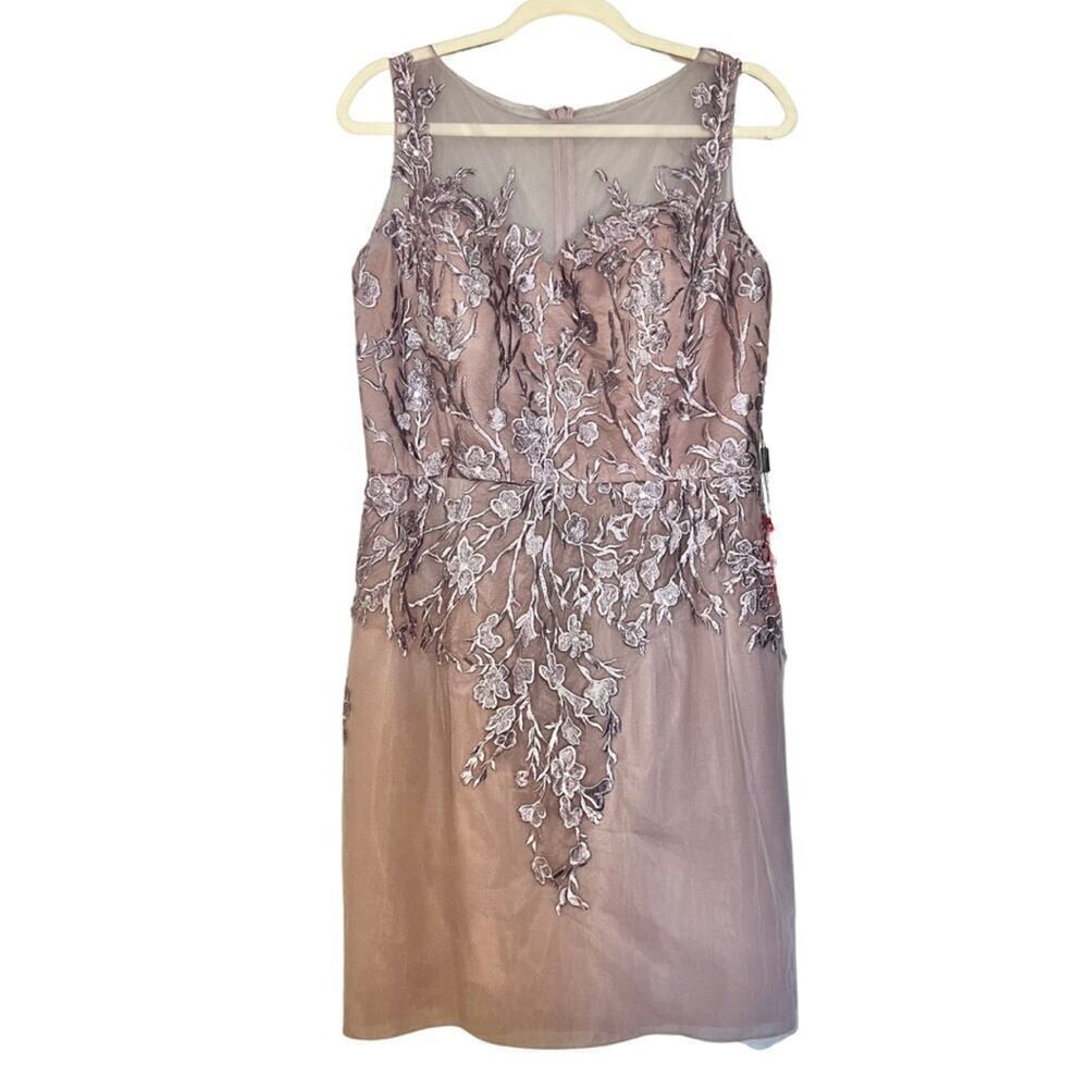 JJ's House A-Line Scoop Illusion Knee-Length Dress - Picture 1 of 9
